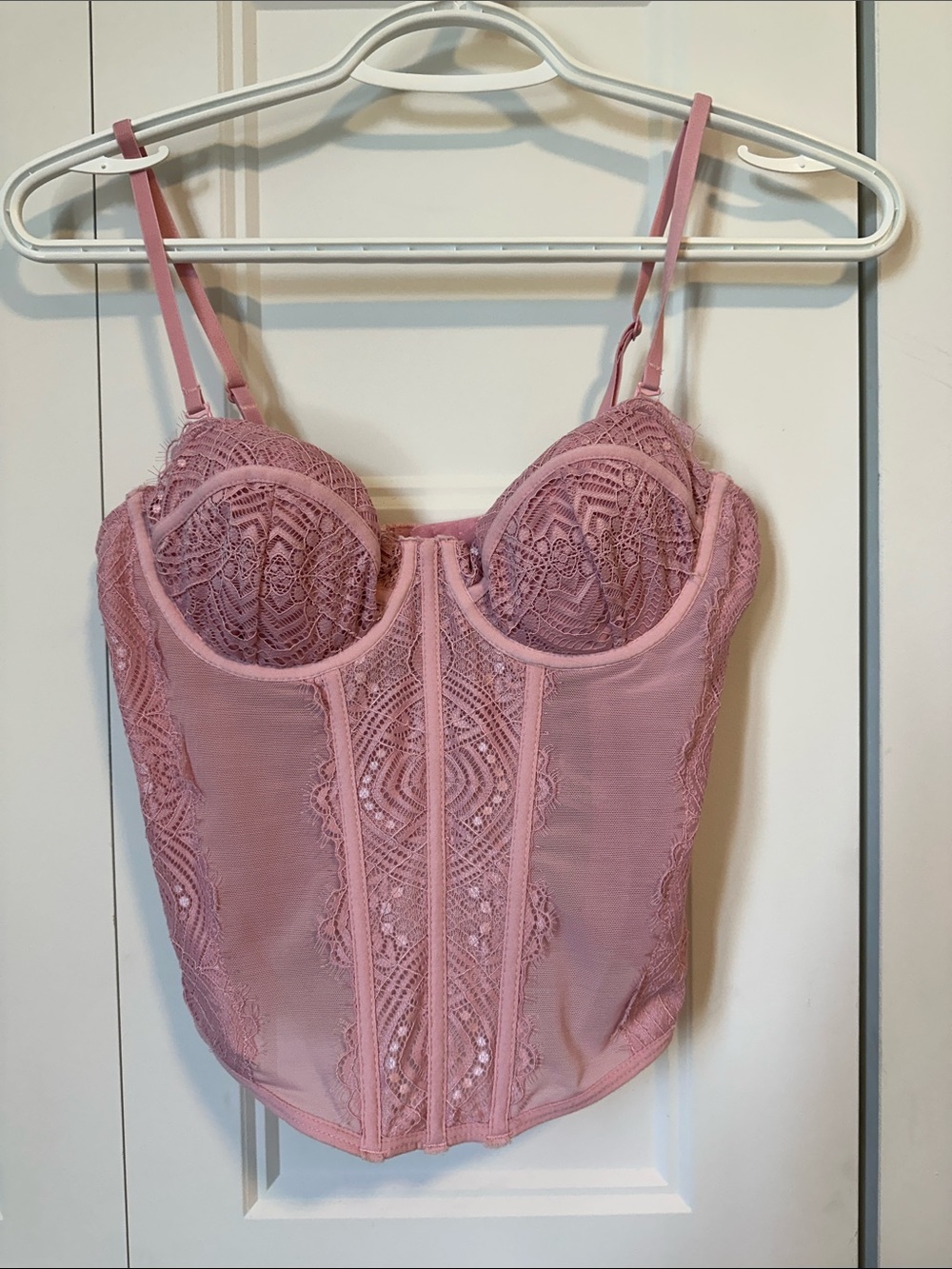 Garage Pink Lace Bustier Corset Top